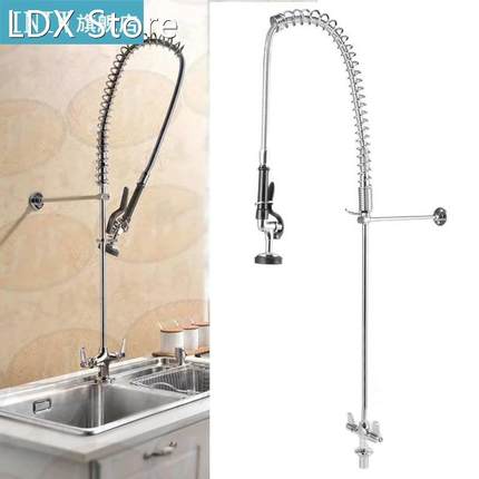 G1/2 Commercial Kitchen Vertical Faucet With Pull Down Spray