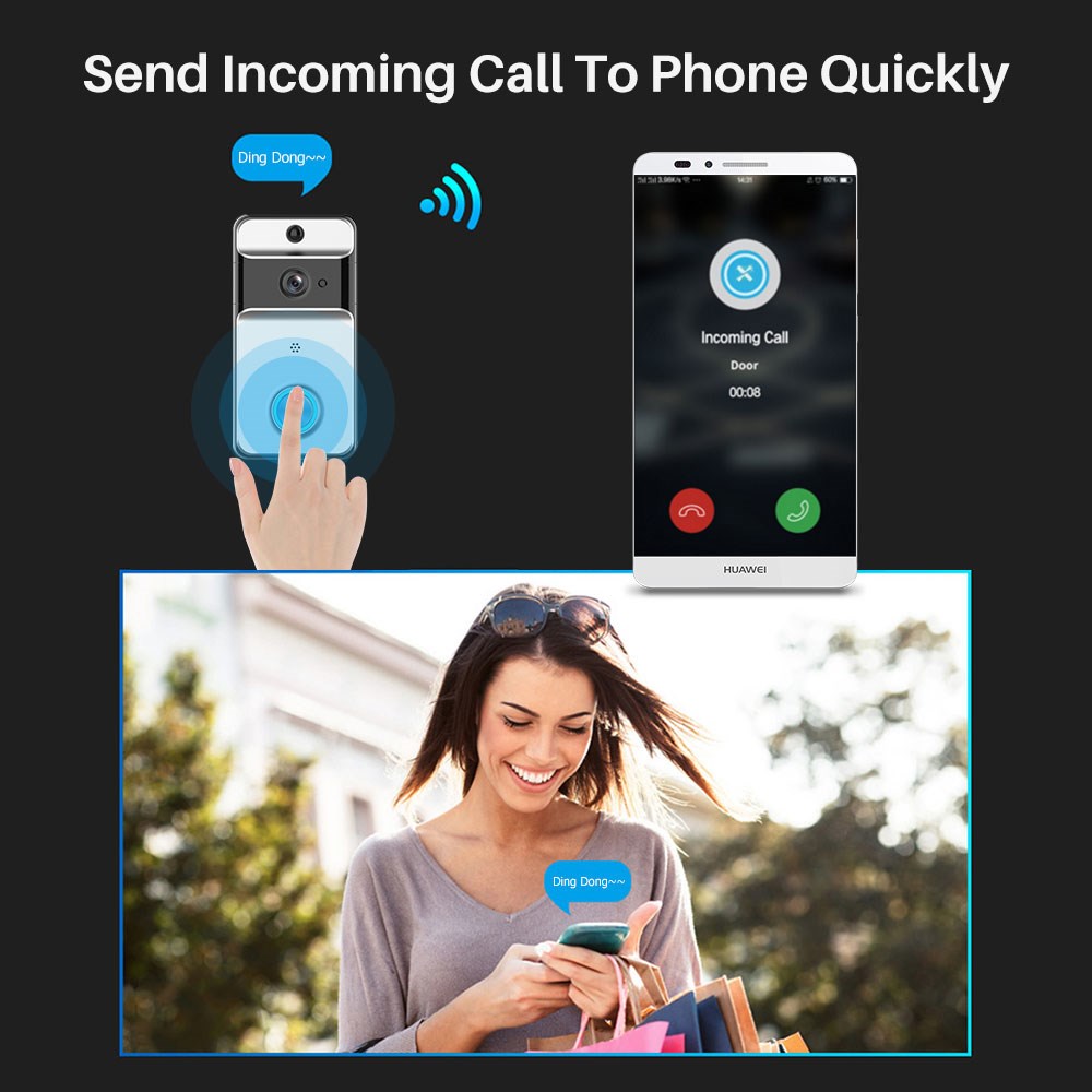 WiFi Video Doorbell Camera Two way Video Intercom Door Bell
