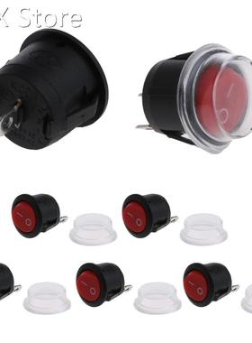 5 Pcs 2-Pin ON-OFF SPST Round Dot Car Boat Rocker Toggle Swi