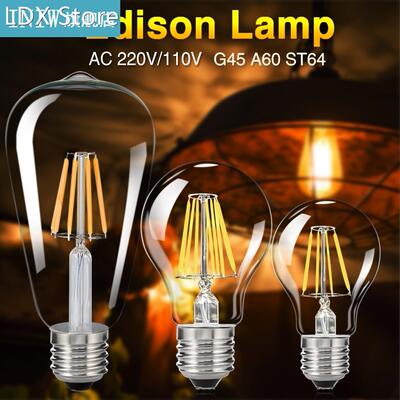TSLEEN E27 Retro Vintage LED Edison Bulb LED Lamp G45 A60 ST