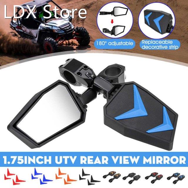 1.75 Adjustable UTV Side View Mirrors Rearview Mirror For P
