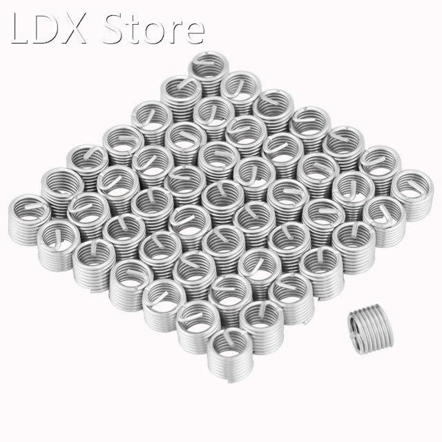 50Pcs/Lot 304 Stainless Steel Coiled Wire Helical Screw Thre
