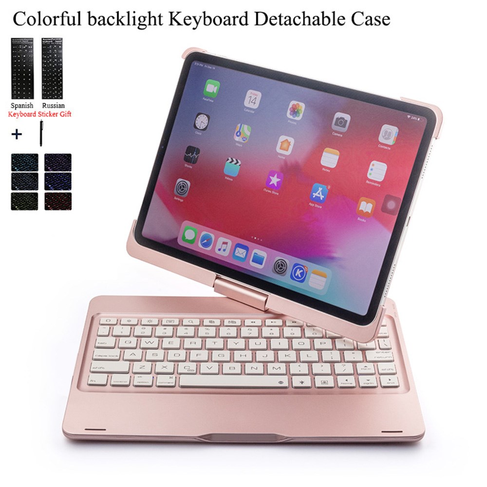 For iPad Air 3 10.5'' Rotate Colorful Backlight Wireless Bl