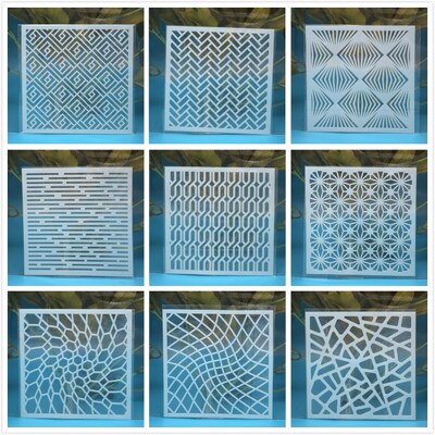 9Pcs/Lot 13cm Arrow Line Texture DIY Layering Stencils Paint