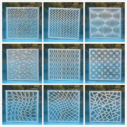 9Pcs/Lot 13cm Arrow Line Texture DIY Layering Stencils Paint