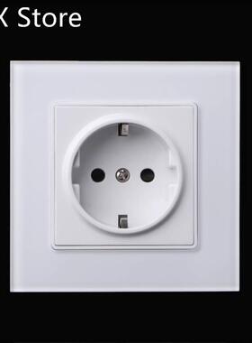 16A EU Standard 86 Type Wall Power Socket Glass Charger Adap