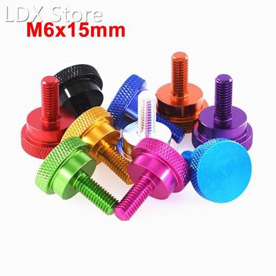 2PCS M6x15mm Knurled Thumb Screws DIY Non-slip Step Screw Al