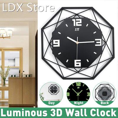 35cm Luminous Wall Clocks Night Lights Watch Horloge 3D Wall