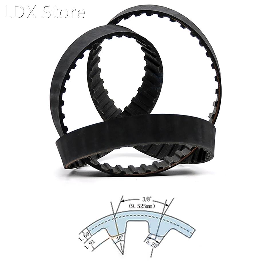 1Pcs 330L-371L Timing Belt Black Rubber Close Loop Synchrono