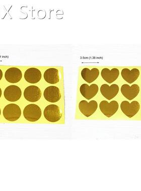 120pcs Golden Round Heart Sealing Sticker Paper Sticker Hear