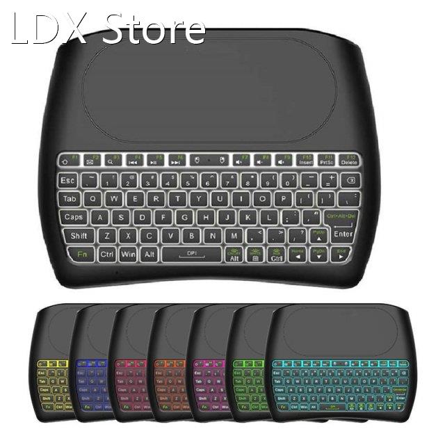 D8 Pro Bluetooth 2.4G Wireless Handheld Keyboard 7 Color Bac