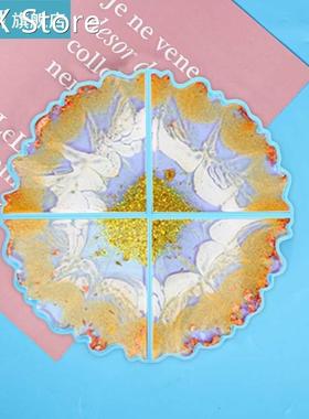 Agate Coaster Epoxy Resin Mold Irregular Wavy Cup Mat Silico