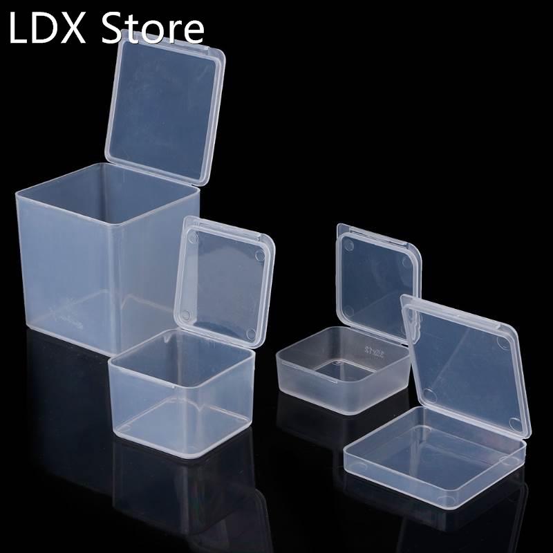 Small Square Clear Plastic Jewelry Storage Boxes Beads Craft