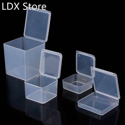 Small Square Clear Plastic Jewelry Storage Boxes Beads Craft