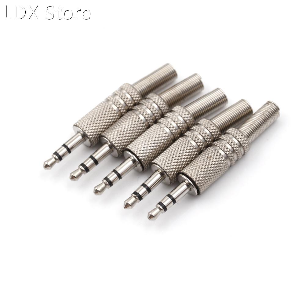 Newest 5pcs/lot 3.5mm Plug Connector 3 Pole Male Audio Plug