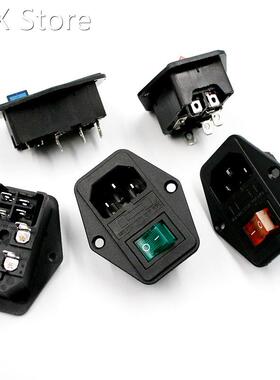 High quality Black Red 10A AC 250V 3 Terminal Power Socket w