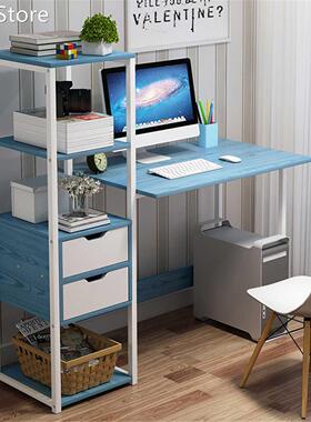 Modern Computer Laptop Desk Table Desk with 4 Tiers Bookshel