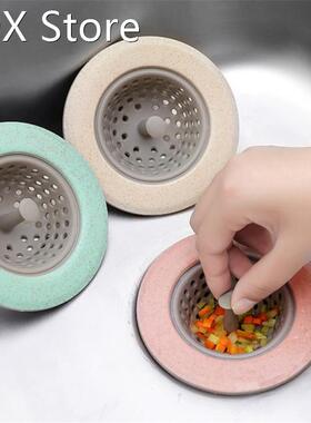 Sink Drainer Silicone Wheat Straw Kitchen Sink Strainer Kitc