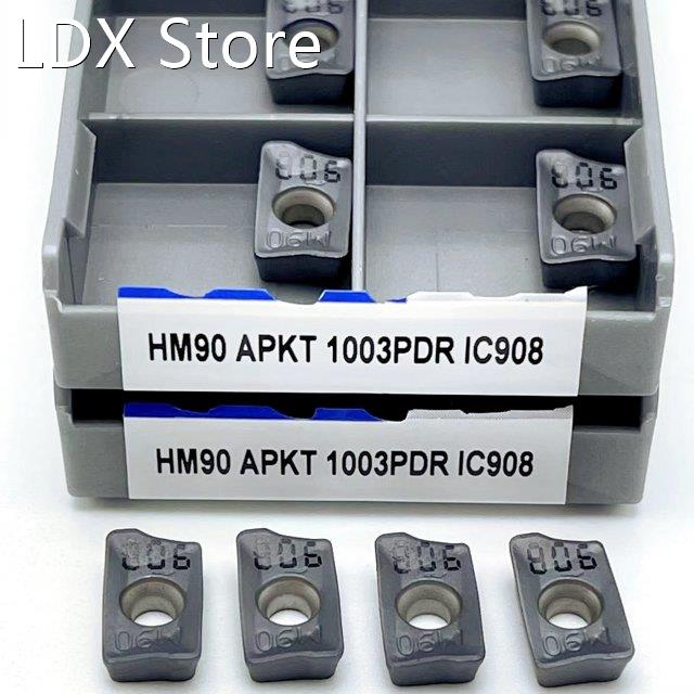 10Pcs Hard Alloy HM90 APKT 1003PDR IC908 Carbide Inserts Ext