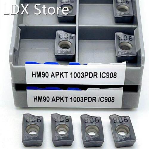 10Pcs Hard Alloy HM90 APKT 1003PDR IC908 Carbide Inserts Ext