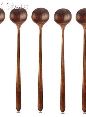 Long Spoons Wooden, 5 Pieces Korean Style 10.9 inches 100% N
