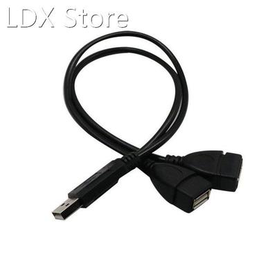 30CM Portable USB 2.0 A Male To 2 Dual Female Jack Y Splitte