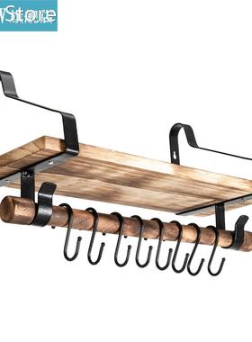 Floating Shelf Wall Shelf Rustic Wood Kitchen Spice Rack Wit