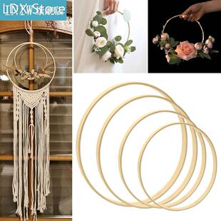10Pcs DIY Wooden Frame Hoop Circle Wreath Macrame Craft Drea
