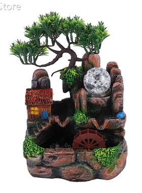 Simulation Resin Desktop Fountain Rockery Decor Atomizing Ho