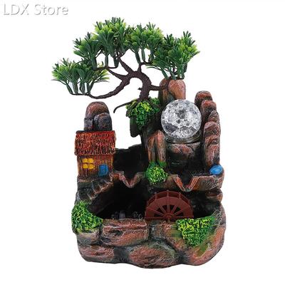 Simulation Resin Desktop Fountain Rockery Decor Atomizing Ho