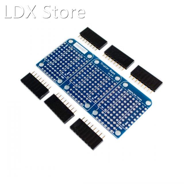 Triple Shield For WeMos D1 Dua Sided Perf Board For Ard