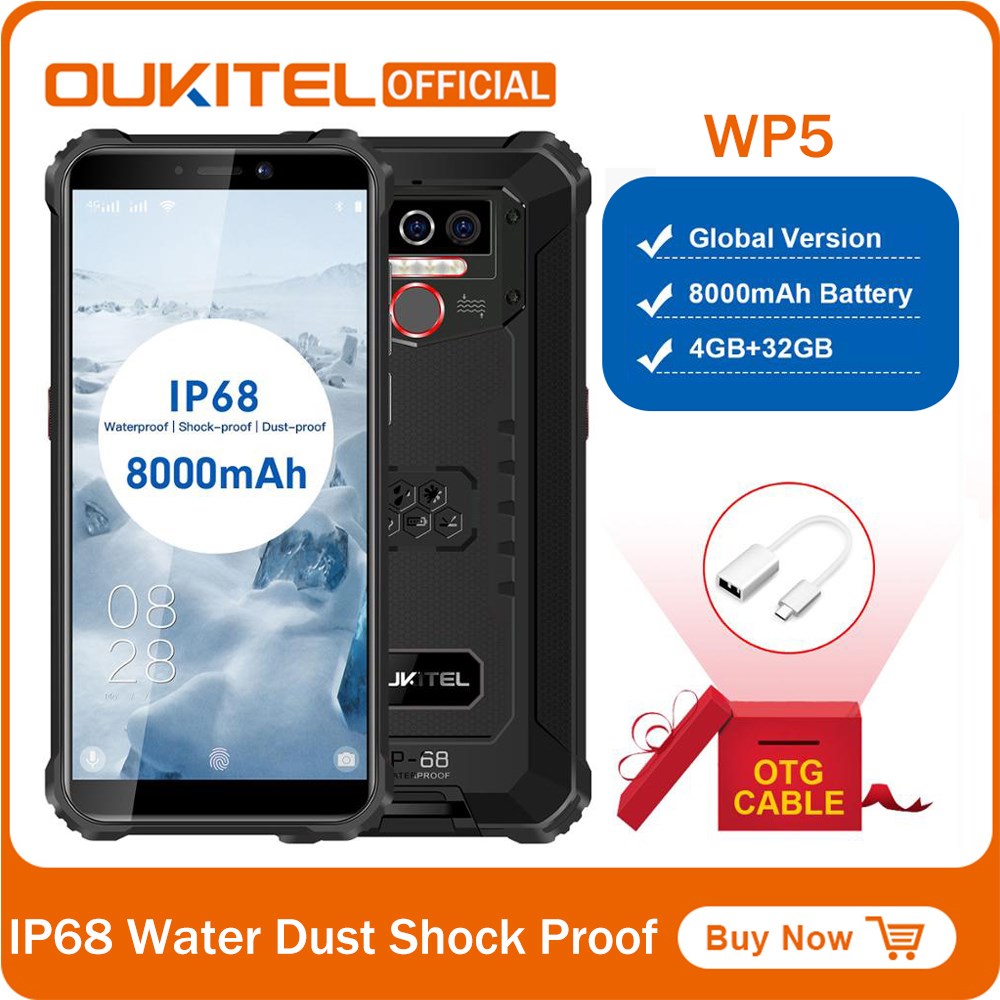 OKITEL WP5 IP68 Waterproof Smartphone MT6761 5.5 inch Screen