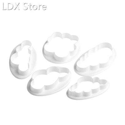 5Pcs 3D Cloud Plastic Fondant Cutter Cake Mold Sugarcraft Mo
