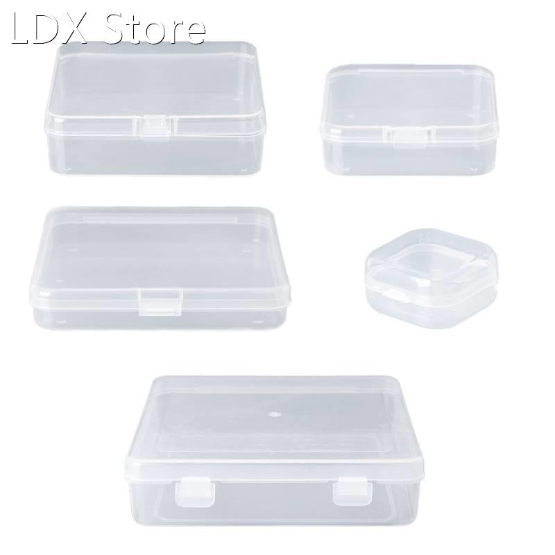 Square Transparent Plastic Jewelry Storage Boxes Beads Craft