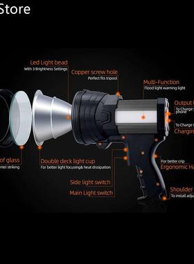 Super bright LED Portable Spotlights Flashlight searchlight