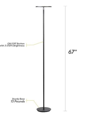 Tall Standing Modern LED Torchiere Floor Lamp for Living Roo