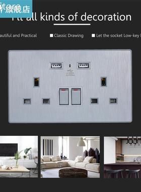13A 2-Gang Double Pole Switched Socket 13A Outlets UK Plug 2
