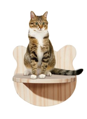 DIY Cat Climbing Frame Wall Mounted Solid Wood Jumping Platf