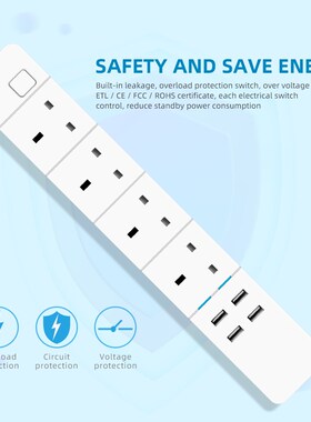 Smart Power Strip UK WiFi Works with Alexa, GoogleHome, Mul