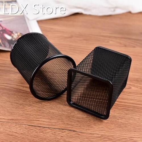 1pcs Pen Holders Black Metal Stand Mesh Style Pen Pencil Rul