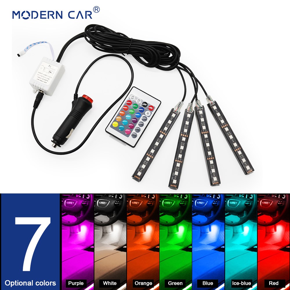 RGB LED DRL Strip Light Car Interior Decorative Lights Autom