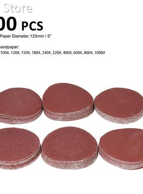 100PCS 125mm Sanding Discs Pad Kit 适用于 Drill Grinder Rota