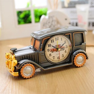 Vintage Car Shape Clock Retro Desktop Alarm Clock Night Ligh