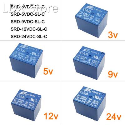 2Pcs 3-24V Power Relays SRD-03VDC-SL-C SRD-05VDC-SL-C SRD-09