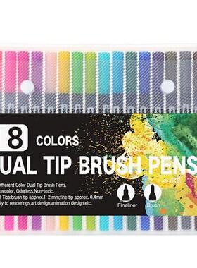 100 Colors Dual Brush Art Markers Pen Fine Tip and Brush Tip