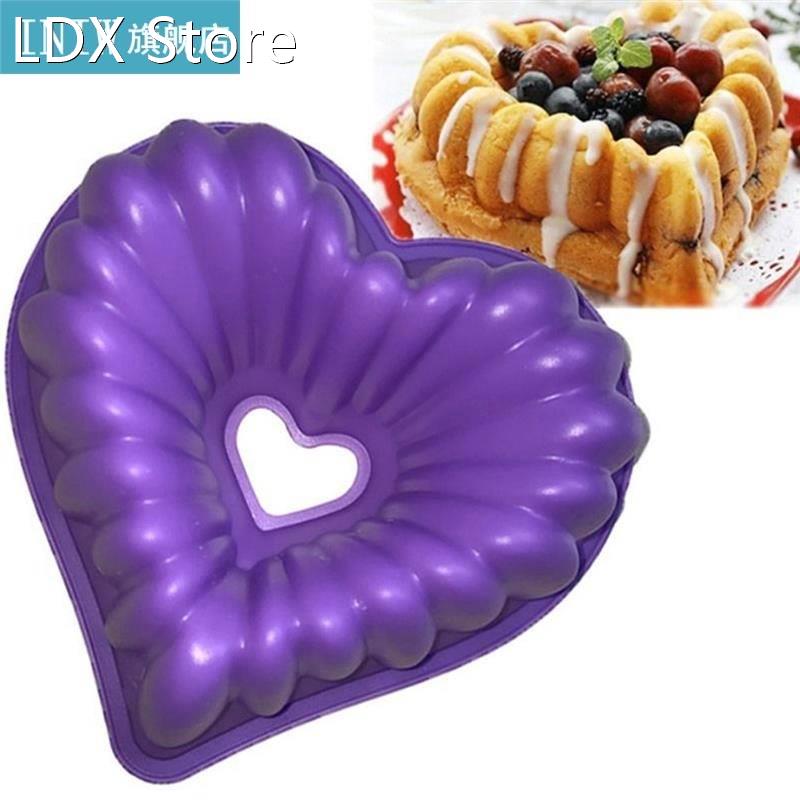 1pc Love Heart Shape Cake Mold Silicone Freezing and Baking