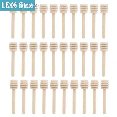 30Pcs Household Wooden Jam Honey Dipper Syrup Dispensing Col