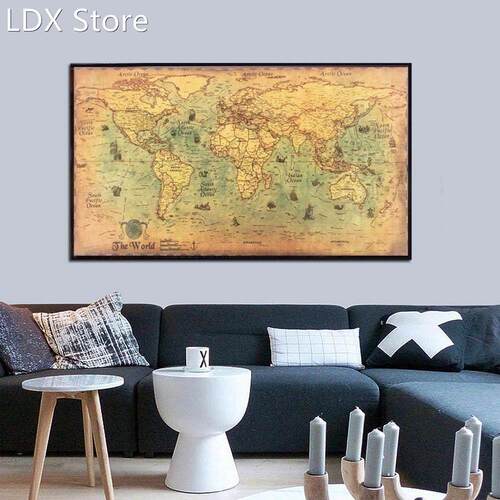 1PC 100x50cm Vintage Style Paper Nautical Ocean Sea World Ma - 封面