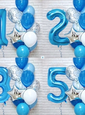 12Pcs Foil Birthday Balloon Number 0 1 2 3 4 5 6 7 8 Globos