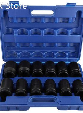 12pcs 1 Inch Durable Drive Deep Impact Socket Set 24-41mm Dr